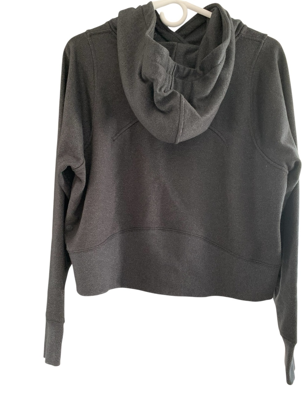 LULULEMON Loungeful Cropped Hoodie *spark Black/Gray size 10 - Picture 7 of 11
